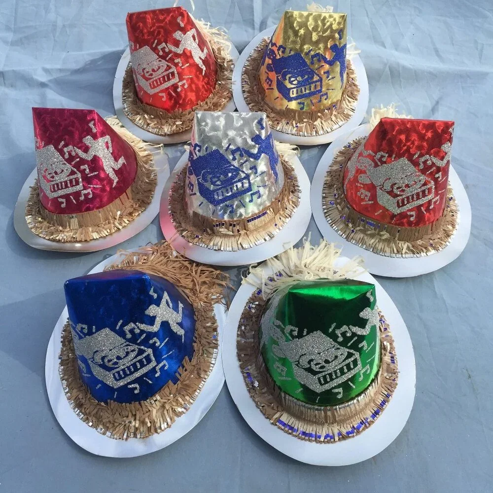 (Pack of 7) 1950s Vintage Party Hats Rock and Roll Theme